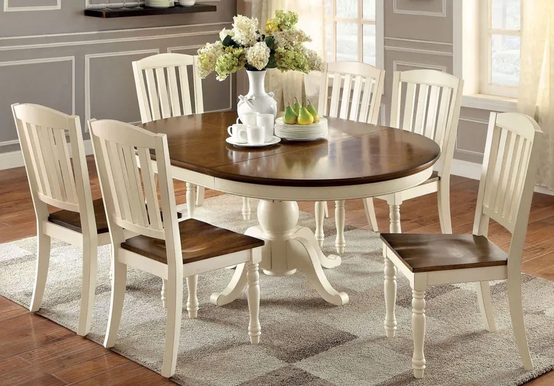 Màu sắc bàn ăn bầu dục tinh tế làm nổi bật phong cách nội thất