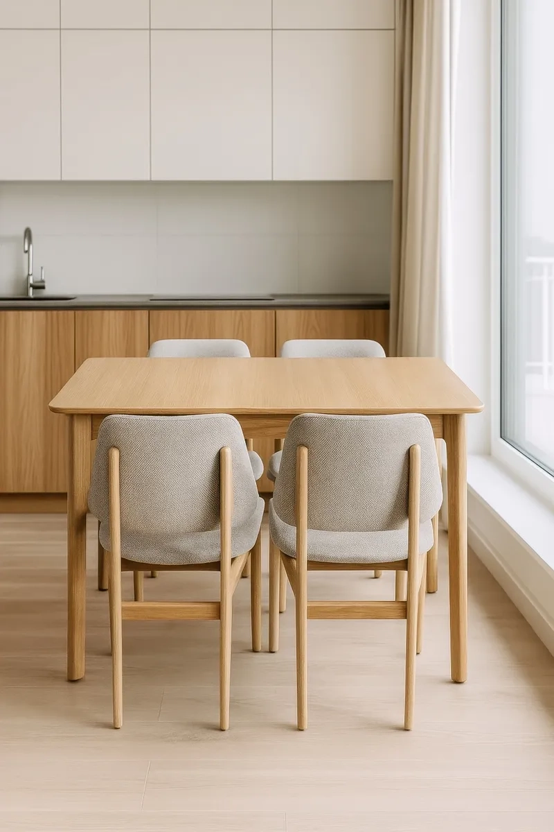 Bàn ăn chữ nhật cho không gian mở tạo cảm giác rộng rãi