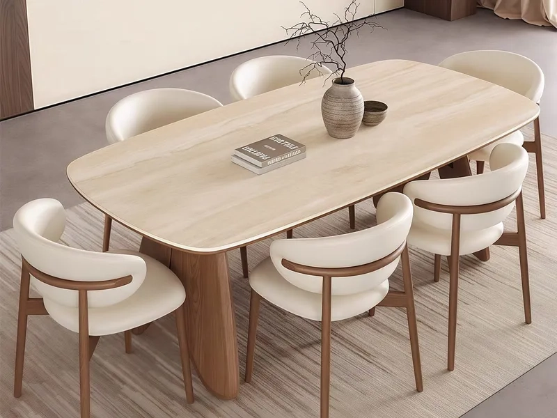 Mẫu ảnh bàn ăn hiện đại kèm ghế tạo không gian ấm cúng