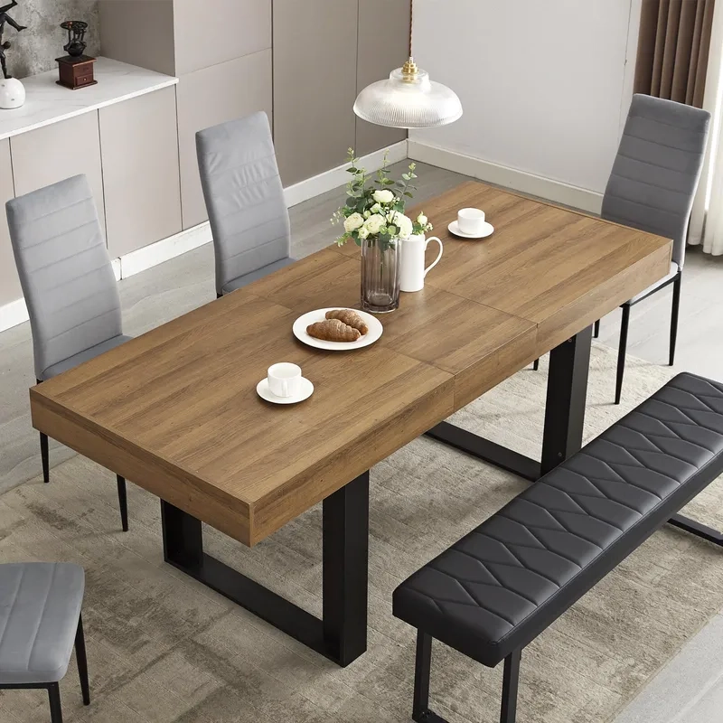 Ảnh bộ bàn ăn hiện đại 6 ghế phù hợp cho gia đình trẻ