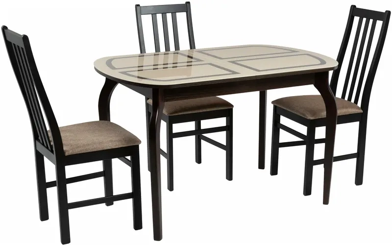 Ảnh bàn ăn kéo dài kiểu dáng công nghiệp mạnh mẽ và hiện đại