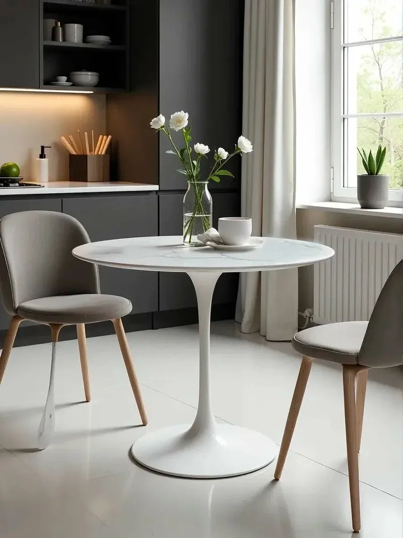 Bàn ăn tròn cho phòng ăn sáng tạo tạo điểm nhấn nội thất