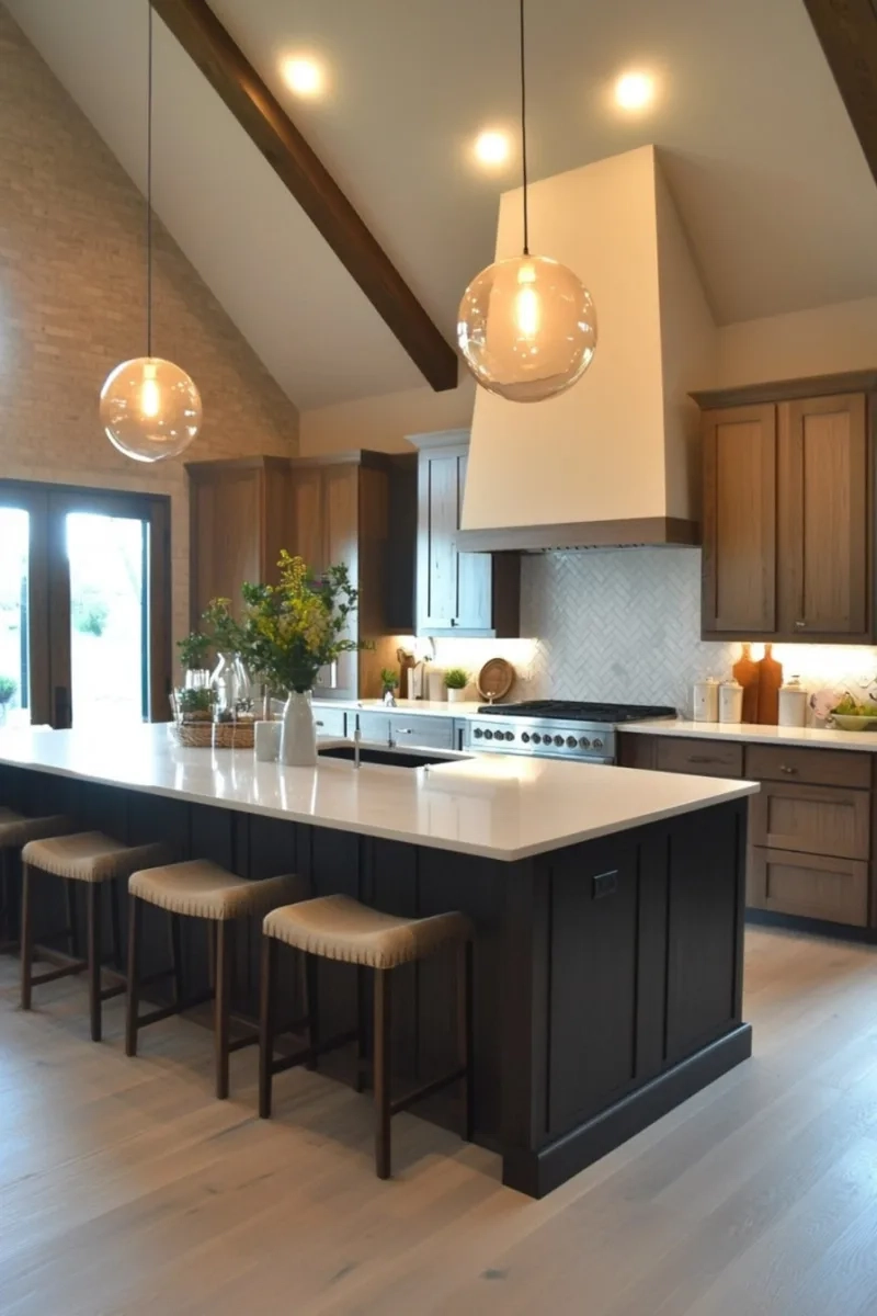 Chạm phong cách cao cấp với bàn đảo bếp gỗ cao cấp