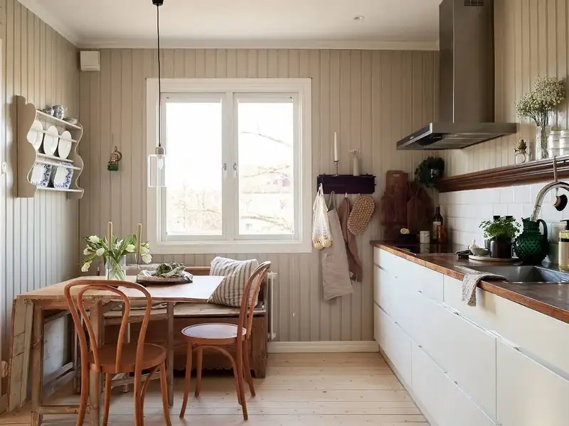 Thiết kế bếp phong cách Bắc Âu cân bằng thẩm mỹ