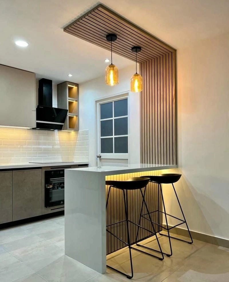 Mẫu bếp Hàn Quốc thanh lịch và trang nhã