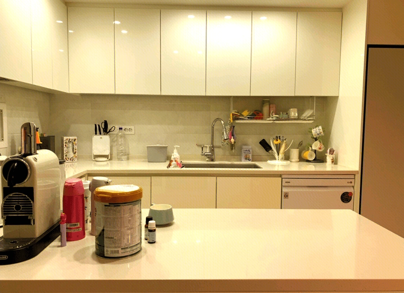 Nhà bếp phong cách Hàn Quốc nhẹ nhàng