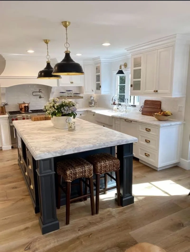 Tiện nghi tối đa nhờ đảo bếp tân cổ điển tiện nghi