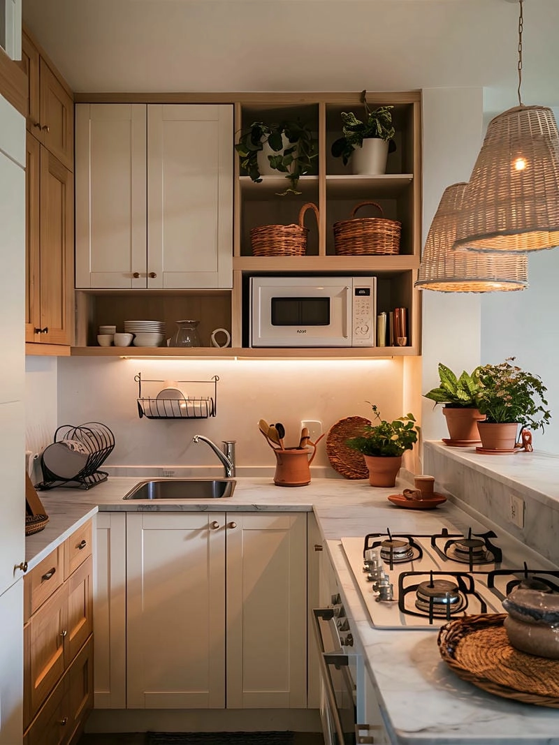 Sắp xếp nhà bếp nhỏ ngăn nắp dễ sử dụng