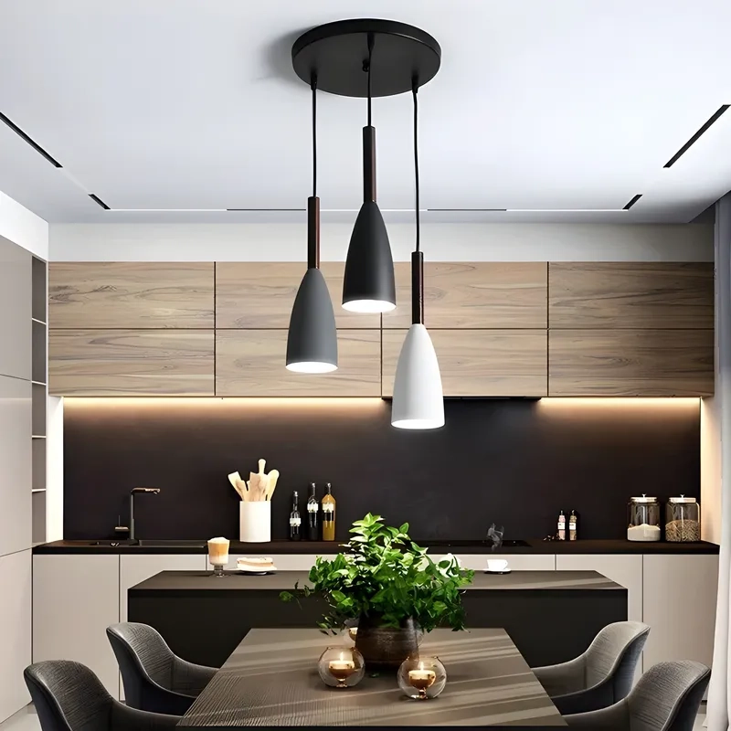 Đèn thả bàn ăn tạo điểm nhấn ảnh đèn thả bàn ăn sang trọng