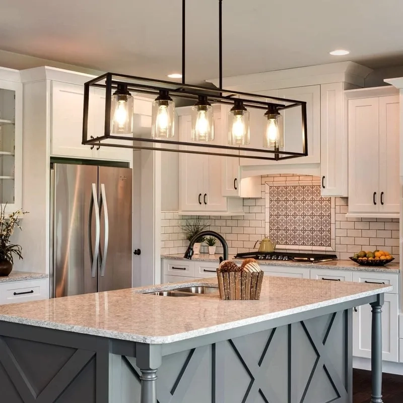 Chiêm ngưỡng ảnh đèn thả bàn đảo đẹp tinh tế và hiện đại