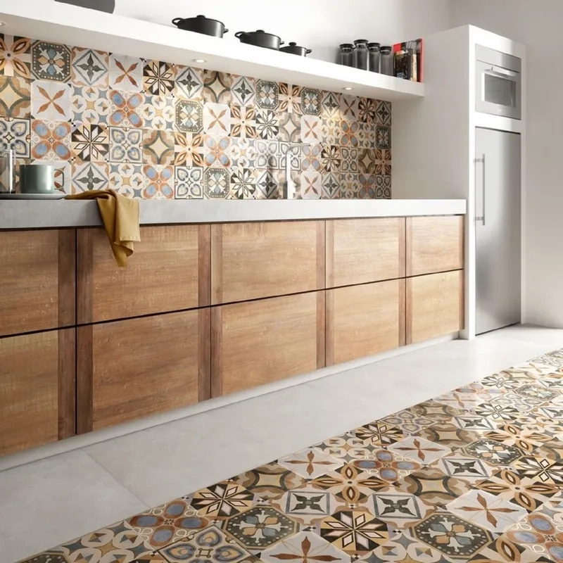 Mẫu gạch bông 20x20 ốp bếp