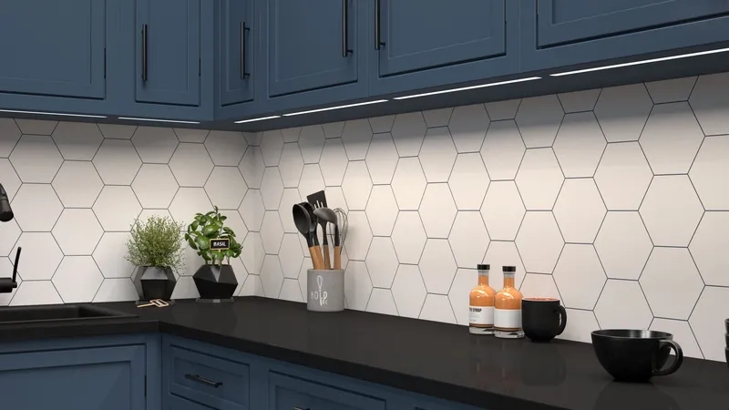 Mẫu gạch lục giác ốp bếp hiện đại