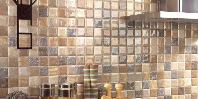 Gạch Mosaic ốp bếp màu trắng