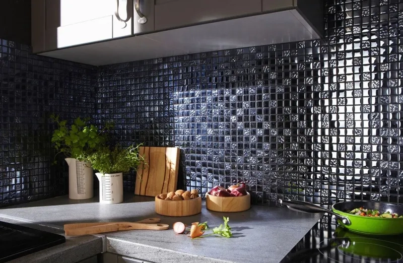 Gạch Mosaic cho bếp tối giản