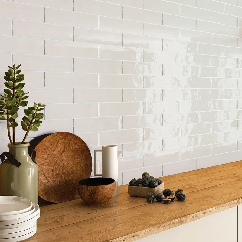 Mẫu gạch ốp bếp màu trắng đẹp