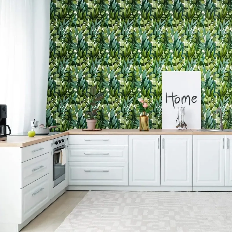 Mẫu giấy dán tường bếp đẹp