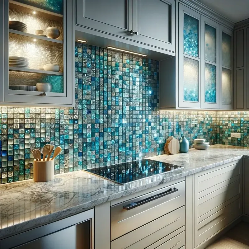 Kính ốp bếp hoa văn 3D lãng mạn