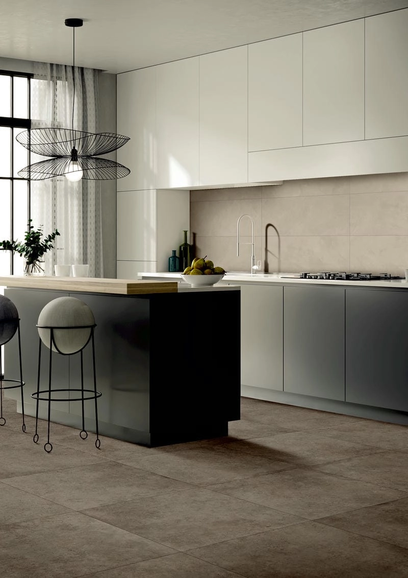 Ốp sàn bếp giúp tăng tính thẩm mỹ và bảo vệ