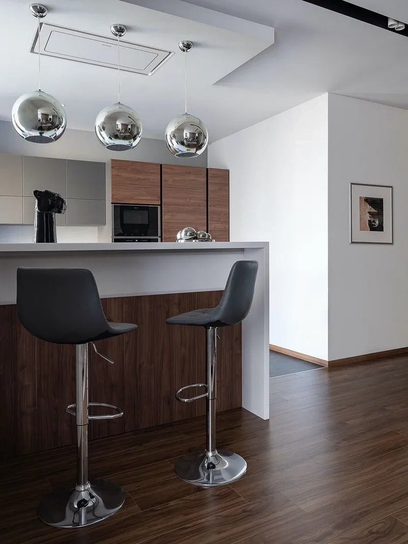 Giải pháp nhỏ gọn với quầy bar gỗ mini