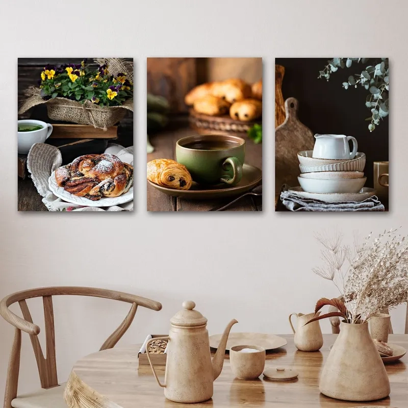 Ảnh tranh treo phòng ăn bố cục hài hòa dễ chịu