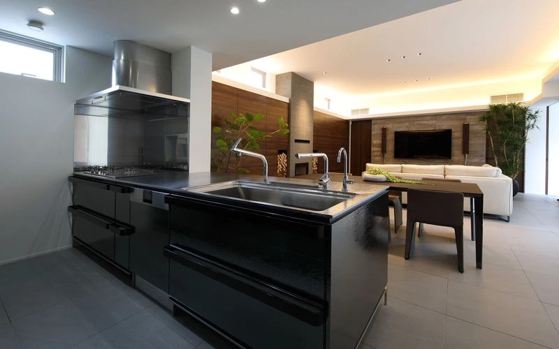 Thoải mái sinh hoạt với tủ bếp biệt thự rộng rãi