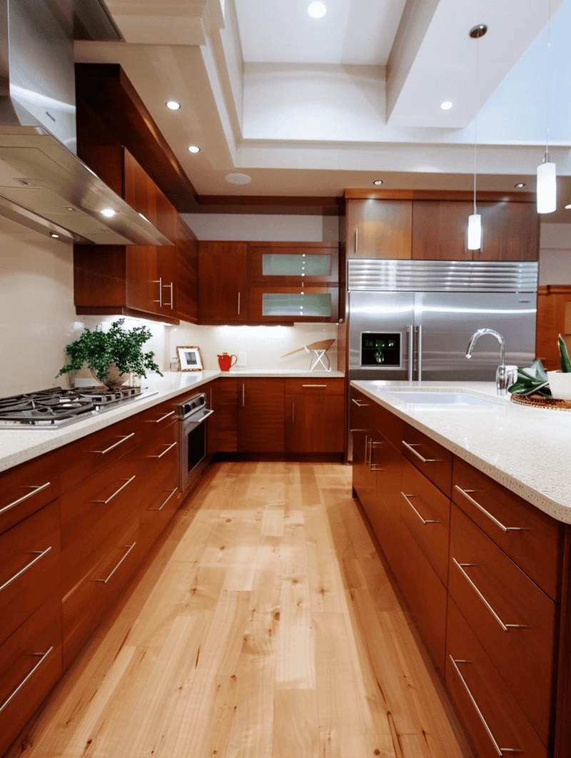 Giá trị bền vững của tủ bếp gỗ xoan đào tự nhiên