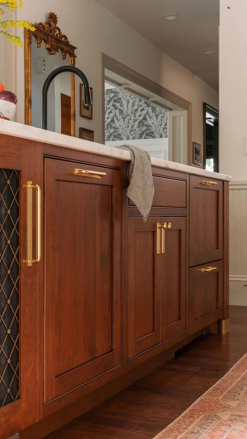 Vẻ ấm cúng nổi bật từ tủ bếp gỗ xoan đào đẹp