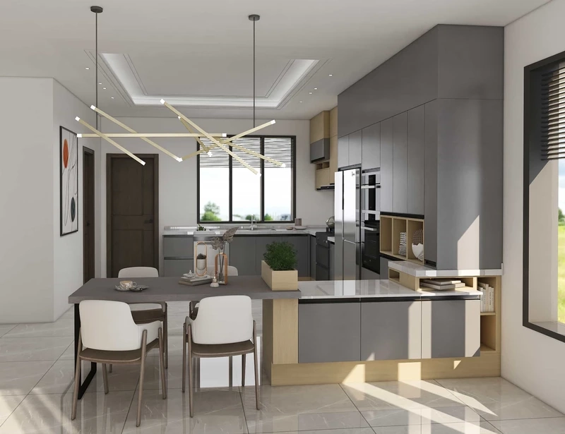 Phong cách tối giản với tủ bếp hiện đại tối giản tiện nghi