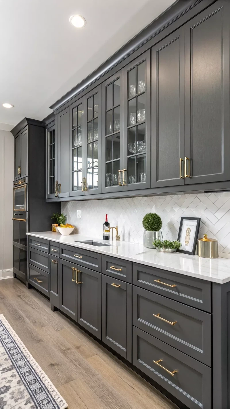 Tủ bếp màu ghi là như thế nào?