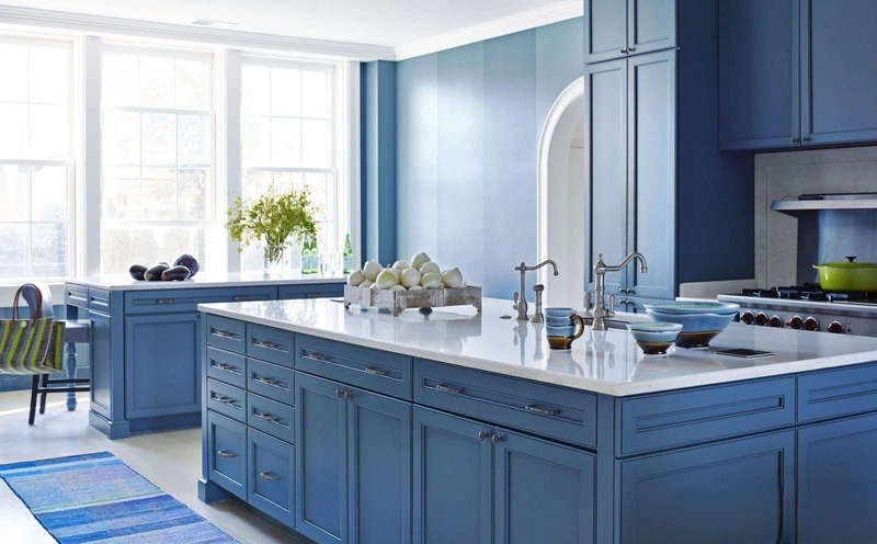 Vẻ đẹp thanh lịch từ tủ bếp màu xanh ngọc