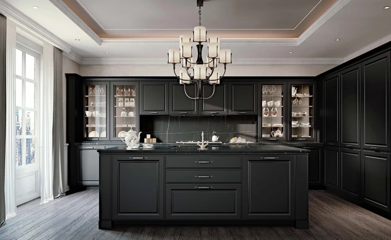 Tham khảo nhanh hình ảnh tủ bếp tân cổ điển thực tế