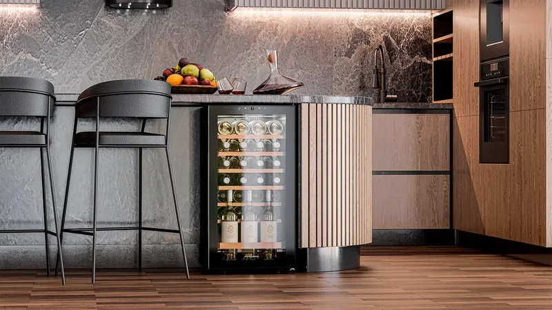 Ảnh tủ rượu phòng ăn tối giản giúp tủ rượu phòng ăn gọn gàng