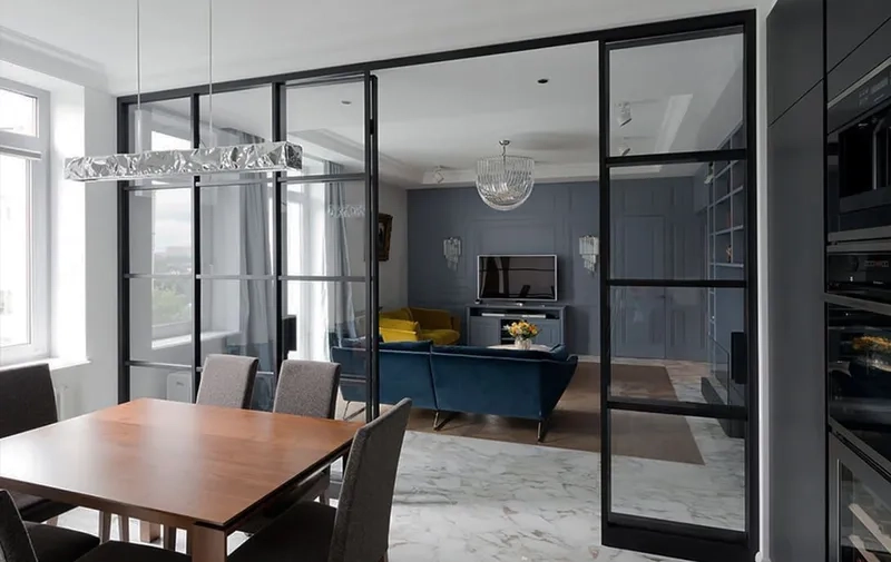 Vách ngăn bếp và phòng khách