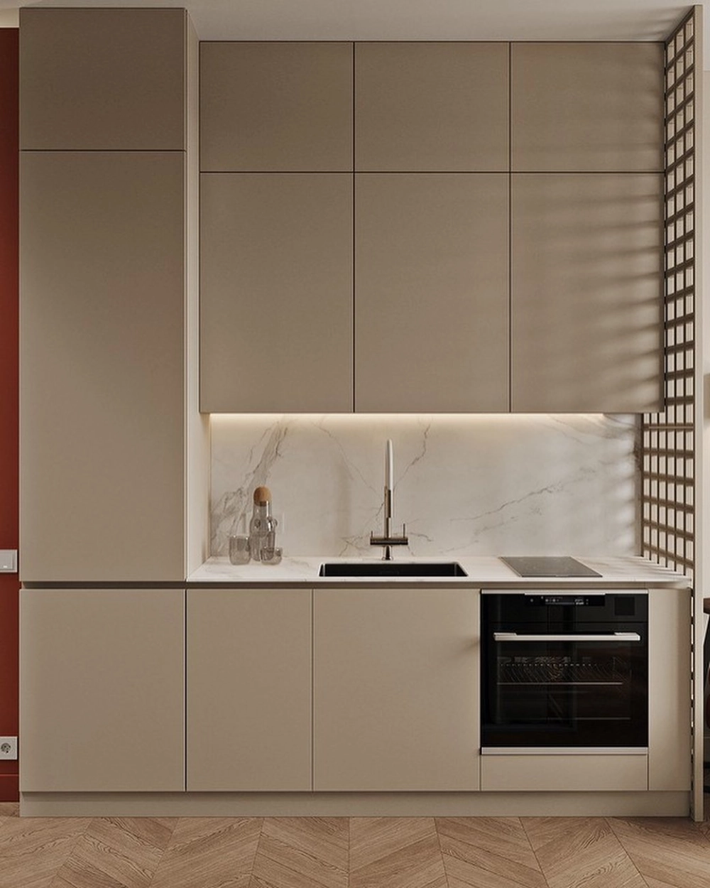 Decor bếp tone be mang hơi thở thư giãn