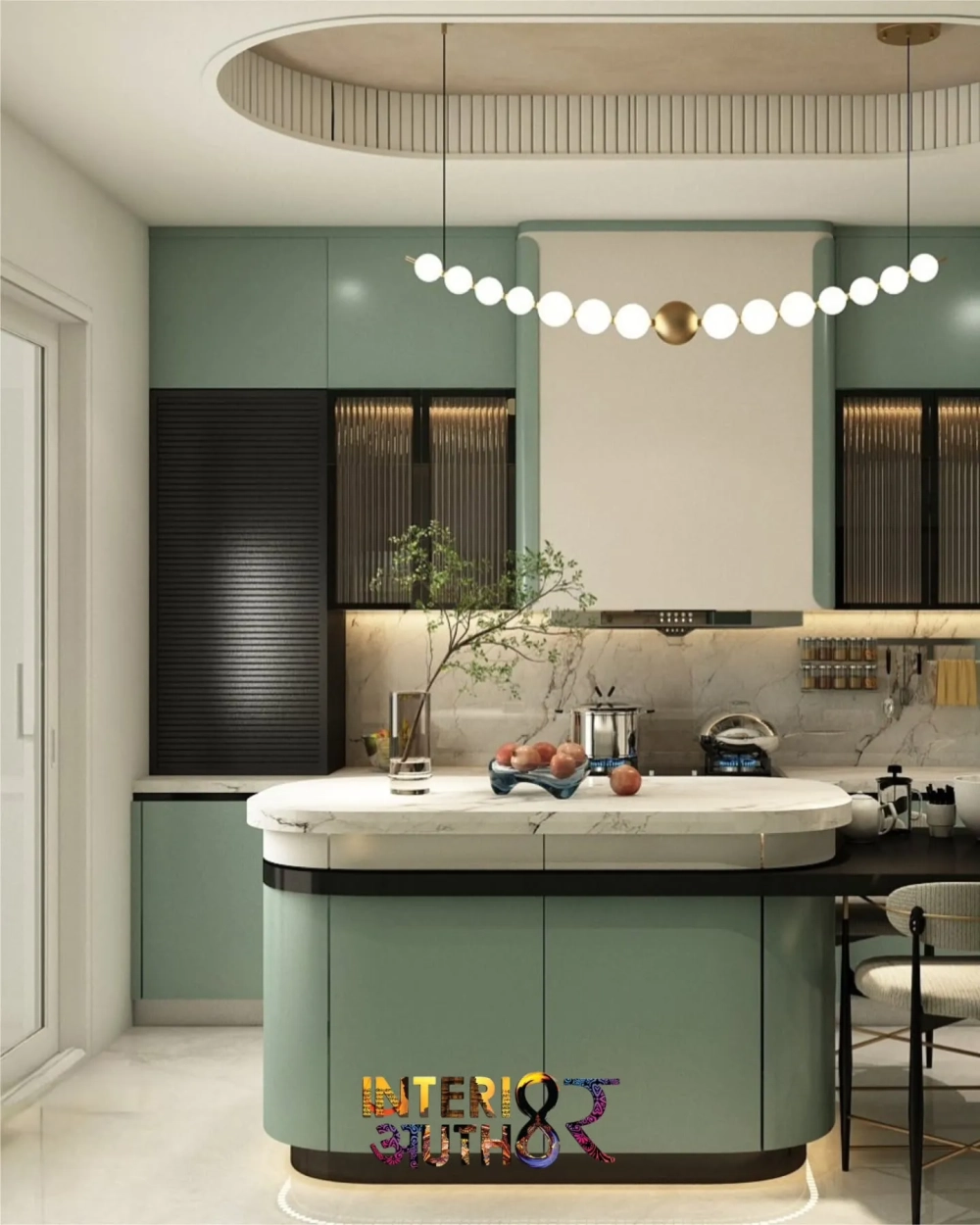 Mẫu bếp đẹp phong cách tối giản với tông màu trắng gỗ cực chill