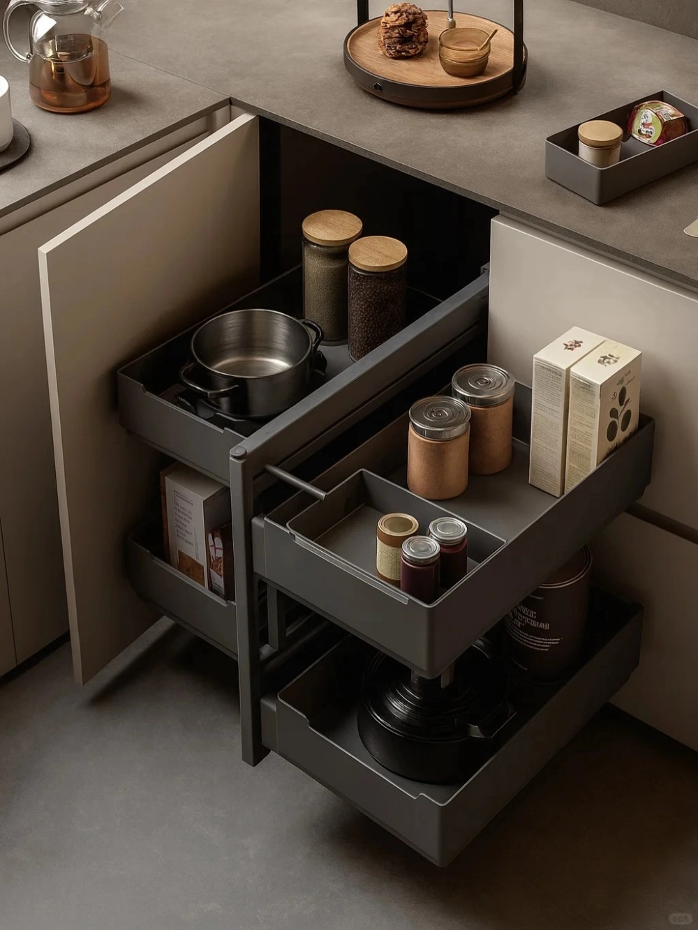 Mẫu kệ góc liên hoàn nan dẹt sang trọng hiện đại