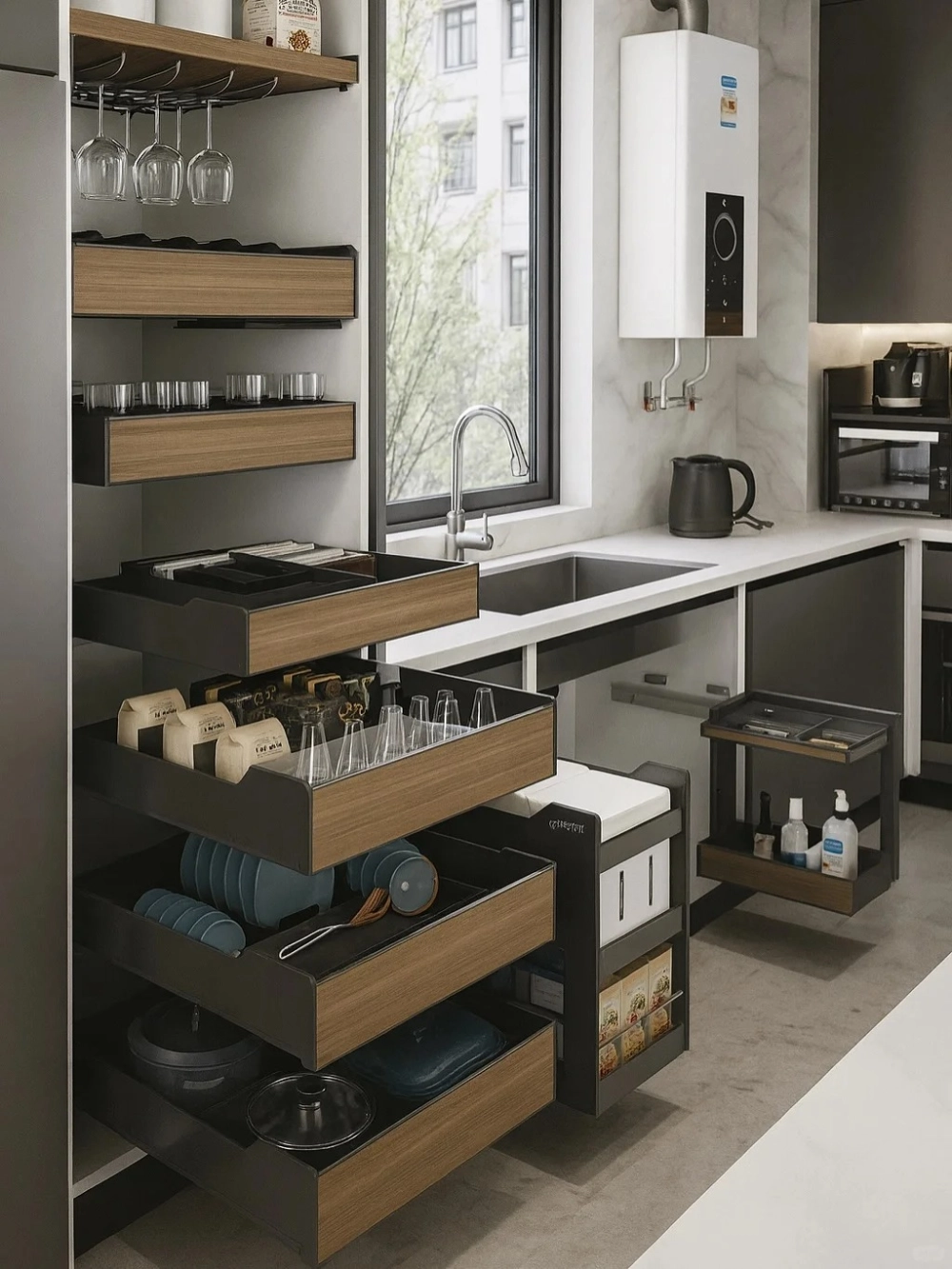 Khung thép sơn tĩnh điện chịu lực của kệ góc liên hoàn