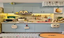 Những mẫu tủ bếp màu xanh tinh tế mang phong cách Châu Âu