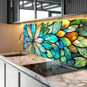 Kính ốp bếp hoa văn - Giải pháp tô điểm không gian nổi bật