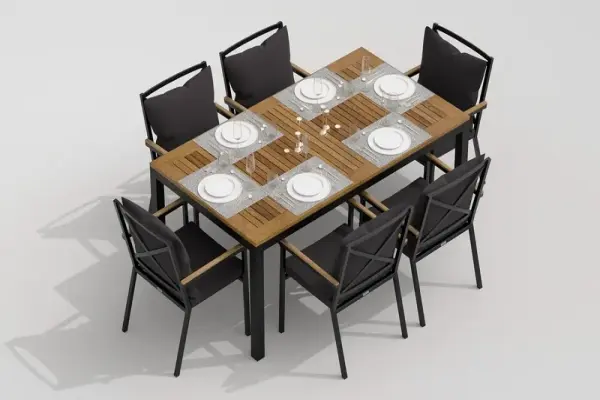 Ảnh mẫu bàn ăn 6 ghế thiết kế tinh tế, dễ phối đồ nội thất