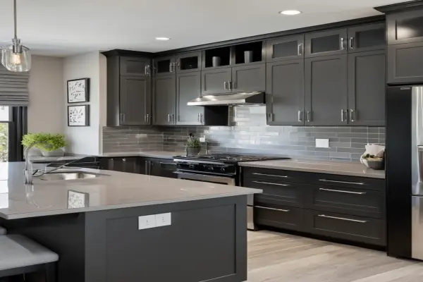 Top mẫu tủ bếp màu ghi dẫn đầu xu hướng nội thất hiện nay