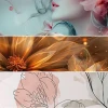 Artistic abstract floral wallpaper for feminine room ideas in 2026