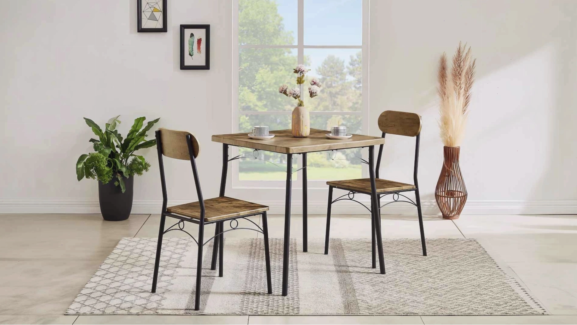 Bàn ăn bằng gỗ công nghiệp 2 ghế