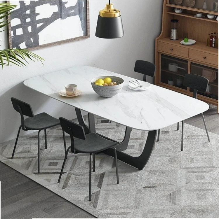 Bàn ăn chân sắt mặt gỗ công nghiệp phủ Laminate
