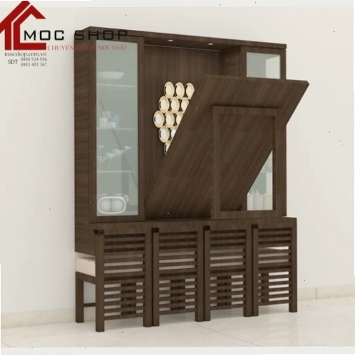 Bàn ăn gấp gọn kèm tủ tiện lợi cho không gian nhỏ
