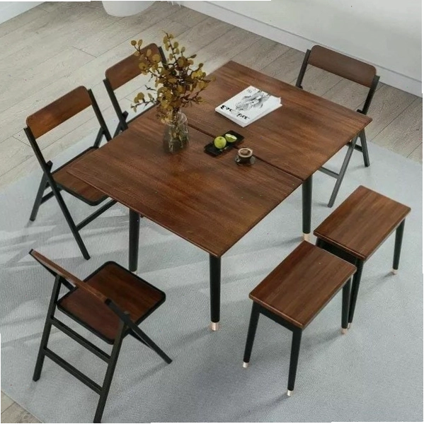 Bàn ăn gấp gọn thông minh tích hợp ghế ngồi