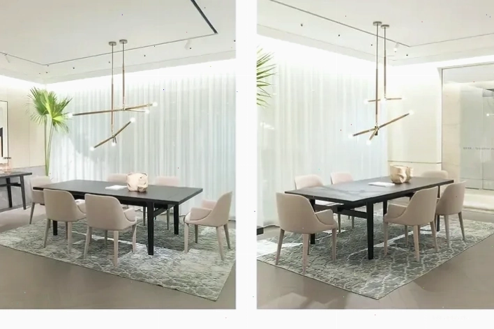 Bàn ăn gỗ sồi cao cấp kết hợp mặt đá