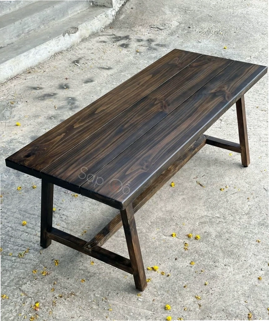 Bàn ăn gỗ thông kéo dài sang trọng