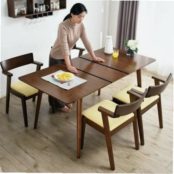 Bàn ăn gỗ tự nhiên gấp gọn mang phong cách mộc mạc