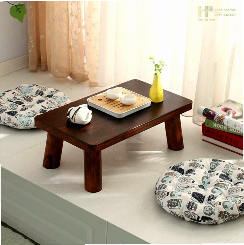 Bàn ăn ngồi bệt gấp gọn có ngăn kéo